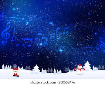 Music Snow Background