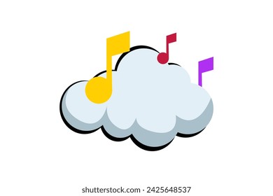 Music Social Media Flat Sticker Design