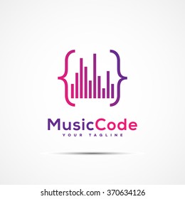 Music software company logo template design. Vector illustration.