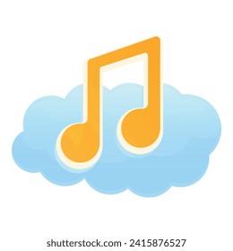 Music song cloud icon cartoon vector. Baby cradle. Bed dream kid