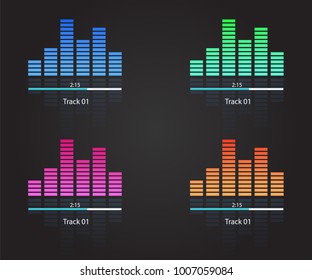 Music sound colorfull waves. Track and music on the phone or MP3 player.