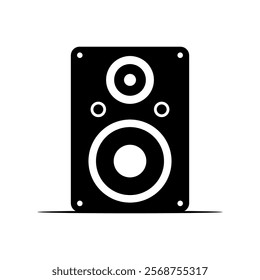 Music sound column. Black silhouette. Vertical front view. Vector simple flat graphic illustration. Isolated object on white background. Isolate.