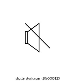 Music and sound concept. Modern outline high quality illustration for banners, flyers and web sites. Editable stroke in trendy flat style. Line icon of mute sign 
