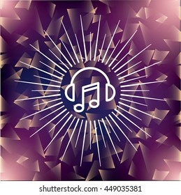 Music and Sound concept represented by music note icon over burred background. Colorfull and flat illustration. 
