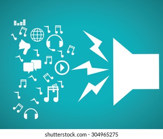 Music and Sound digital design, vector illustration 10 eps graphic