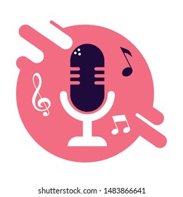 music sound flat design style