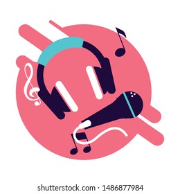 music sound flat design style
