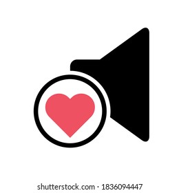 Music sound icon, audio volume symbol. Vector illustration graphic for app, web and media