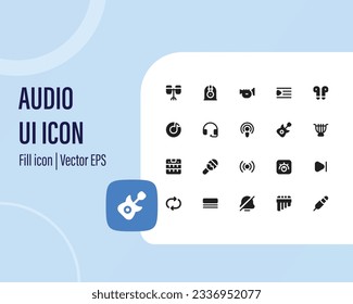 Music and sound icon set. Music sign. Vector user interface icon set collection.
