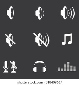 Music and sound icon set . Vector illustration