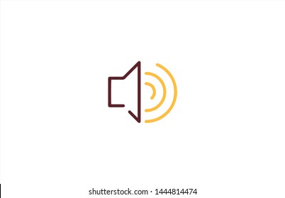 Music sound icon in trendy flat style isolated on white background.Sound symbol. Vector illustration