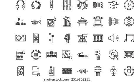 Music sound icons High-Quality Vector Icons Collection with Editable Stroke. Ideal for Professional and Creative Projects.