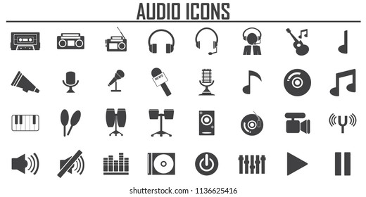 Music Sound Icons Set Vector Illustration Stock Vector (Royalty Free ...