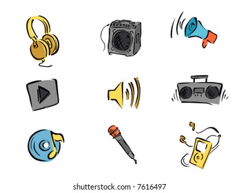 Musik- und Soundsymbole - Vektorgrafik