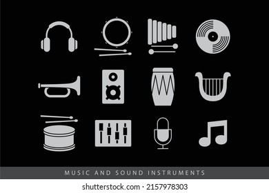 Music and sound instrument icon art