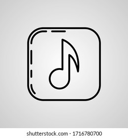 Music Sound Logo Black Line Doodle Vector