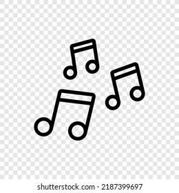 Music, sound, melody simple icon vector. Flat design. Transparent grid.ai