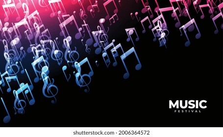 diseño de fondo de notas de sonido de música