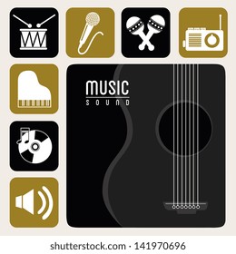 music  sound  over white background vector illustration