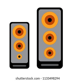 music sound symbol - bass speakers  noise stereo system vector illustration