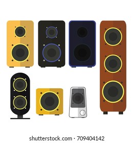Music and Sound system conpept - Multiple Speaker Cabinet vector illustration isolated on white background