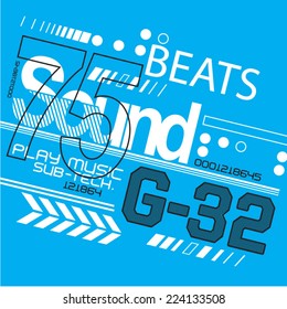 Music sound  typography, t-shirt graphics, vectors