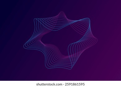 music sound vibration gradient color pink blue with dark gradient background