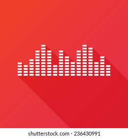 Music Sound Wave | Music Bars Icon. Vector Illustration. Flat Design Style. Equalizer Bar Icon. Music Mixer. Sound Bar Icon. Sound Waves