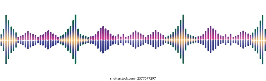 Music, Sound wave ,Frequency audio waveform. Vector Illustration