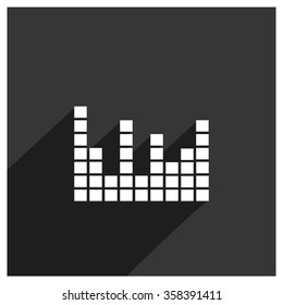 music sound wave icon. long shadow icon