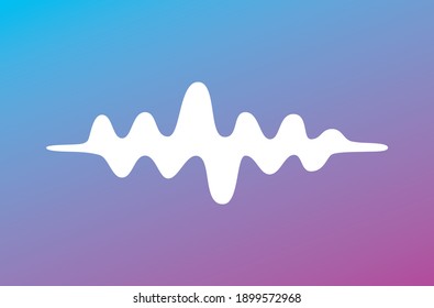 Music sound wave signal flat vector icon