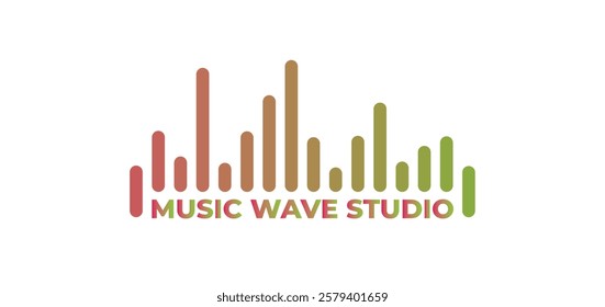 Music Sound Wave Symbol -  Music studio concept flat vector illustration of the sound symbol. Bright voice and sound imitation lines. Loud voice beat frequency soundtrack wave vectorized icon.