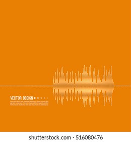 Music sound wave. Vector icon. Audio technology, musical pulse. Waveform line.