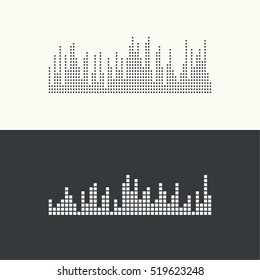 Music sound wave. Vector icon. Audio technology, musical pulse. 