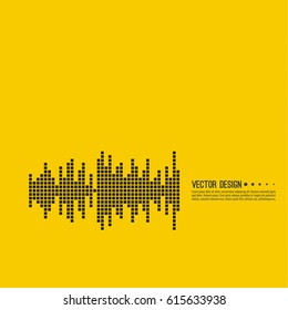 Music sound wave. Vector icon. Audio technology, musical pulse. 