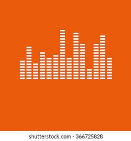 Music sound wave. Vector illustration. Flat design style