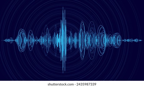 Music Sound Waveform. Digital Voice Assistant Soundwave. AI Assistant Voice Generation or Recognition Concept. Vector Illustration.