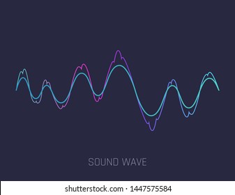 Music sound waves. Audio equalizer technology, pulse musical. Vector illustration
