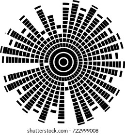 Music Sound Waves in Circle Form . abstract logo. 