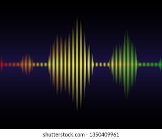 Music sound waves for equalizer, vector illustration