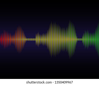 Music sound waves for equalizer, vector illustration