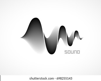 Music sound waves on white background. RGB Global color