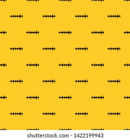 Music sound waves pattern seamless vector repeat geometric yellow for any design