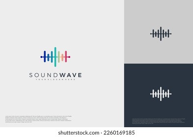 Music sound waves symbols. Audio icon, voice equalizer pulse element idea. Modern creative logo vector template.