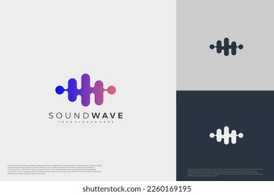 Music sound waves symbols. Audio icon, voice equalizer pulse element idea. Modern creative logo vector template.