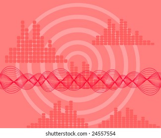 music sound waves - vector