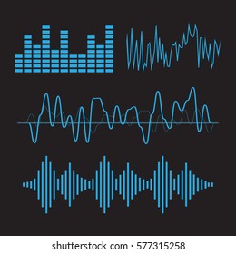 Music sound waves vector illustration. Music sound vector