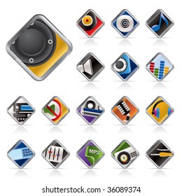 Music and sounds icons -  Vector Icon Set