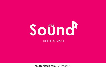 Music sounds vector  typography, graphics. Lettering.