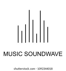 music soundwave icon. Element of simple music icon for mobile concept and web apps. Thin line music soundwave icon can be used for web and mobile on white background